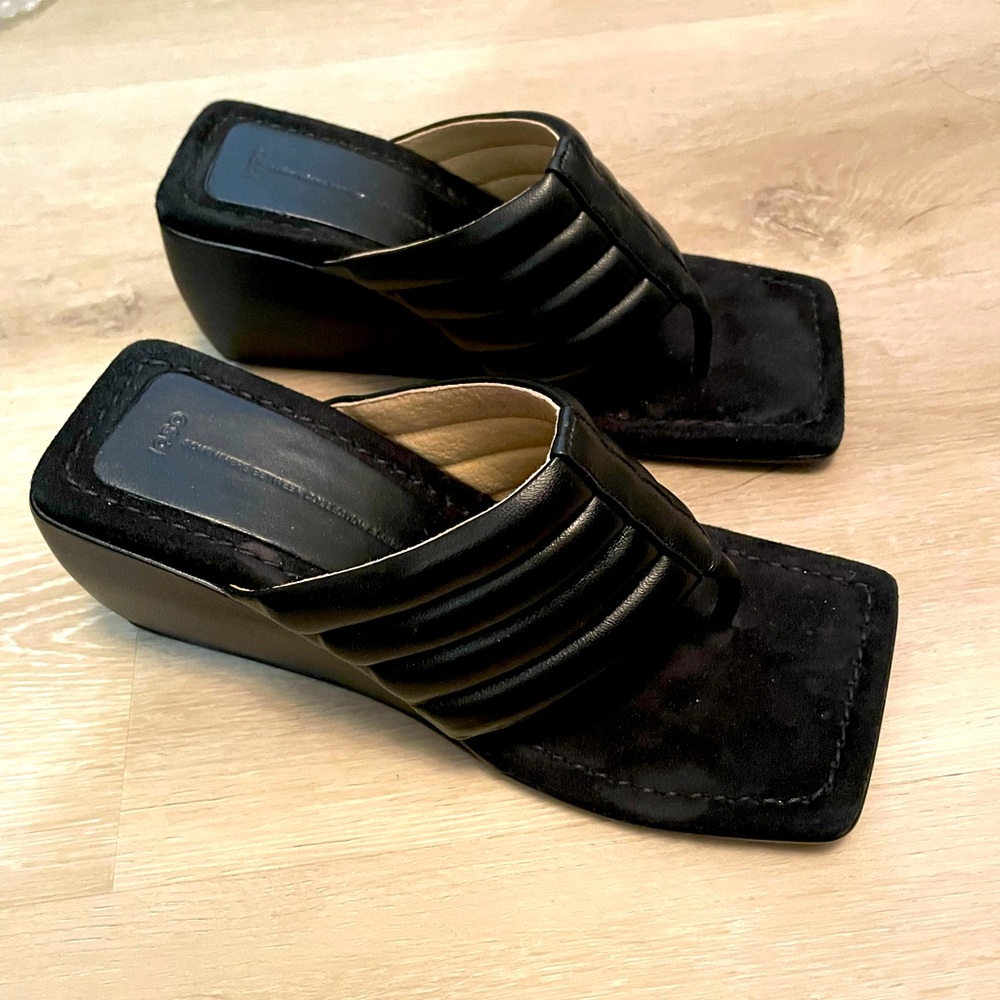 Osoi Chic Black Wedge Shoes for Effortless Elegance